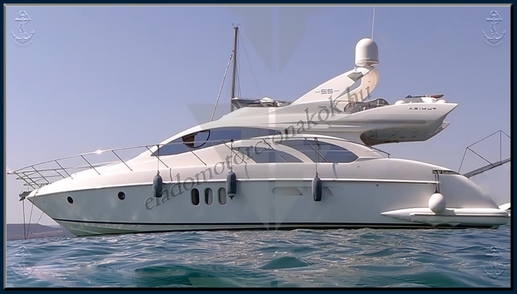 Eladó Azimut 55 Flybridge motoros luxusyacht kikötőhellyel Gibraltáron http://eladomotorcsonakok.hu